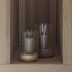 Lanto Hurricane Lamp With Wood Base