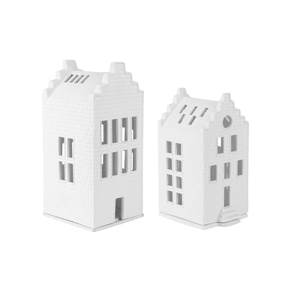 Rader Porcelain Village House Candle Holder Set