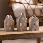 Rader Porcelain Village House Candle Holder Set