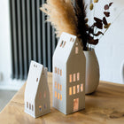Rader Porcelain Village House Candle Holder Set