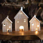 Rader Porcelain Village House Candle Holder Set