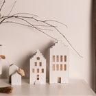 Rader Porcelain Village House Candle Holder Set