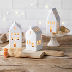 Rader Porcelain Village House Candle Holder Set