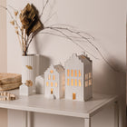 Rader Porcelain Village House Candle Holder Set