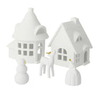 Thatched Roof Houses and Figurines Set