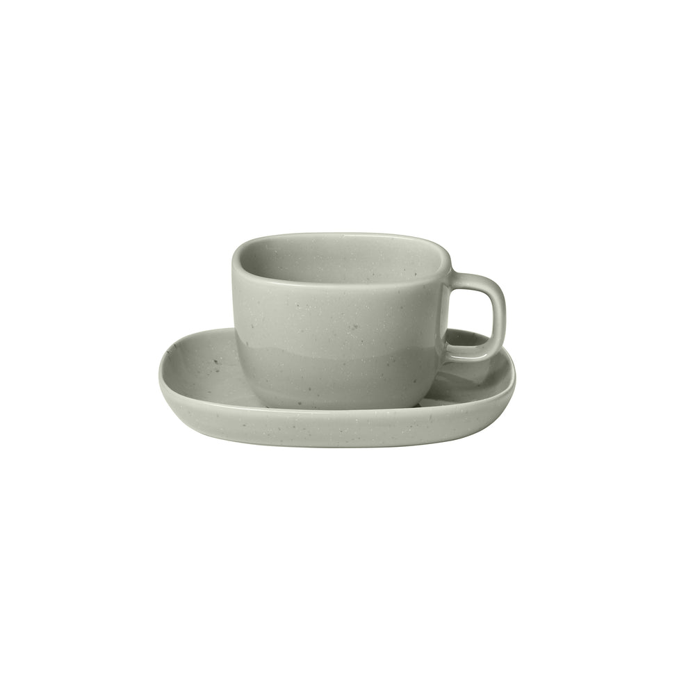 Vahlo Stoneware Coffee Cup with Saucer (Set of 2)