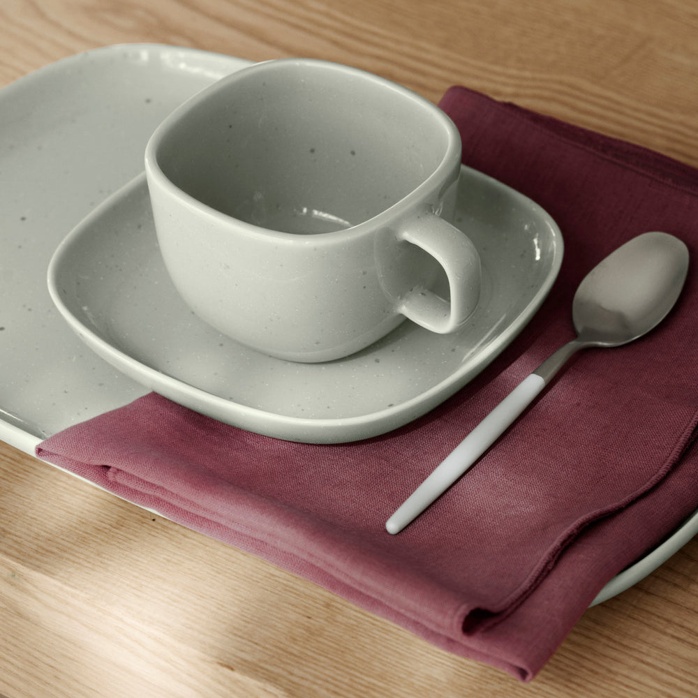 Vahlo Stoneware Coffee Cup with Saucer (Set of 2)