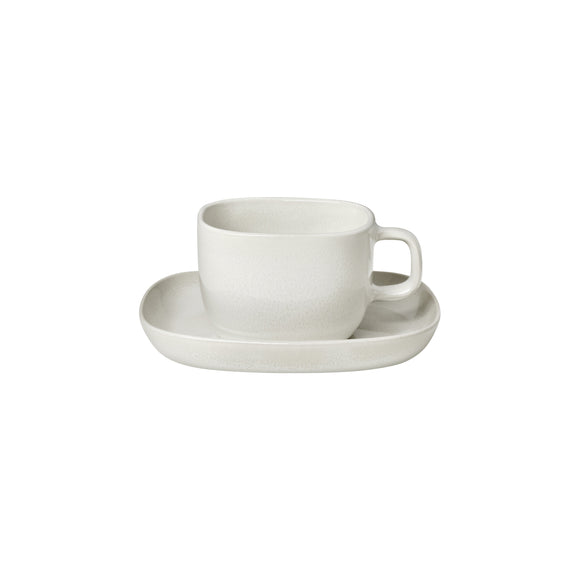 Vahlo Stoneware Coffee Cup with Saucer (Set of 2)