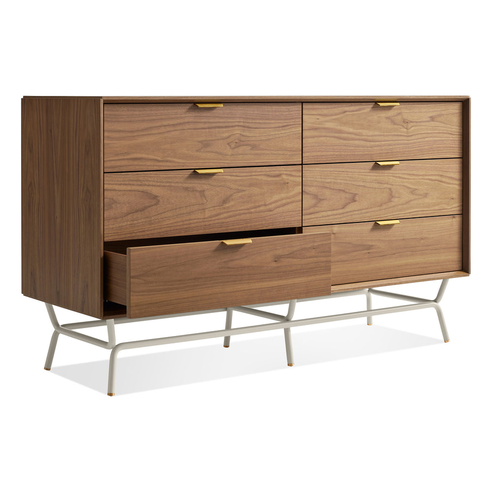 blu dot dresser Peek 4 Drawer Beveled relief drawer pulls are set off by a matte painted finish Murmur 6 Drawer Dresser, Walnut
