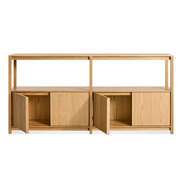 Open Plan Low Bookcase with Storage