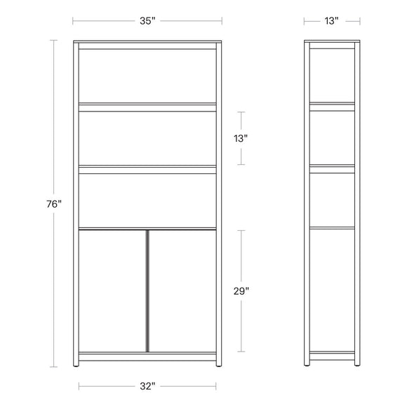 Open Plan Tall Bookcase with Storage