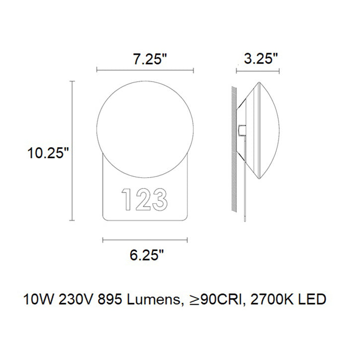Crosshatch Number Wall Light