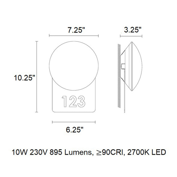 Crosshatch Number Wall Light