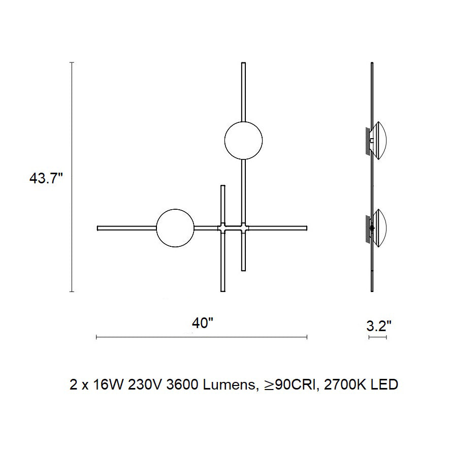 Crosshatch Wall/Ceiling Lamp