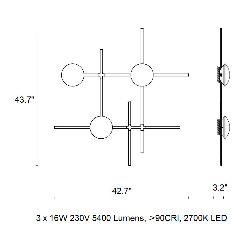 Crosshatch Wall/Ceiling Lamp