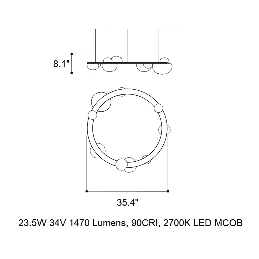 Dew Drops Circle Pendant Light