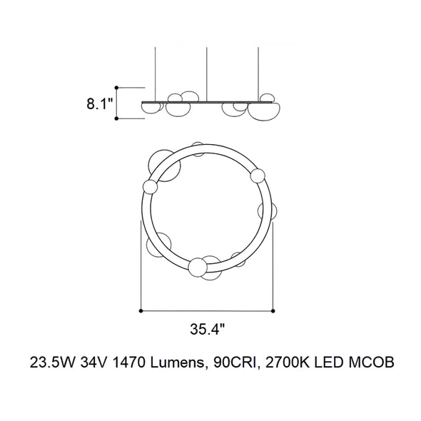 Dew Drops Circle Pendant Light