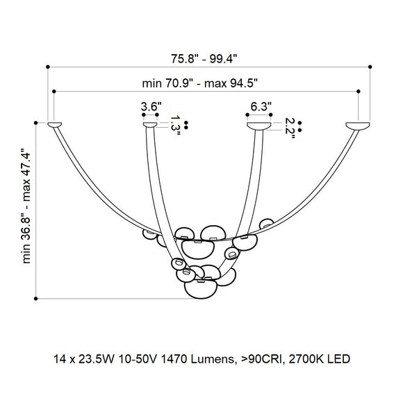 BOMMA Dew Drops LED Chandelier - 2Modern