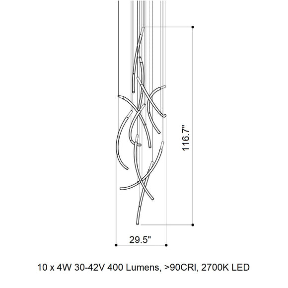 Flare 10-Light LED Chandelier