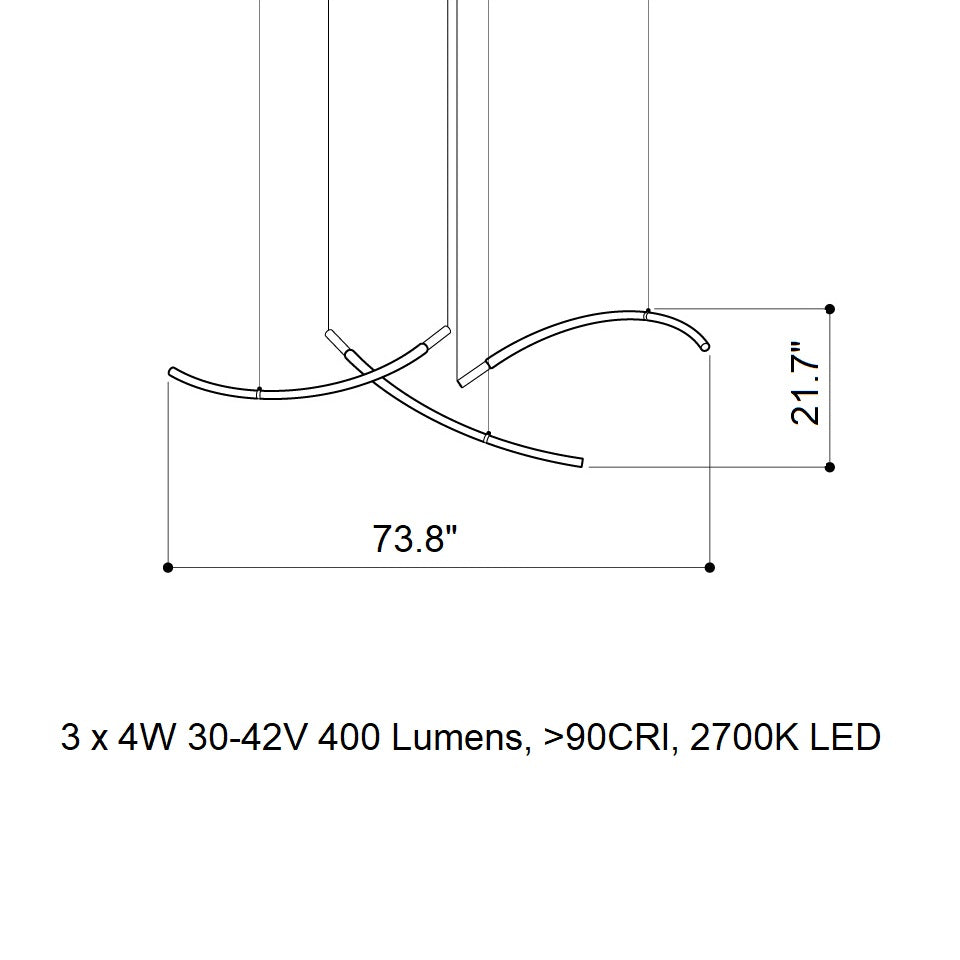 Flare 3-Light B/C LED Chandelier
