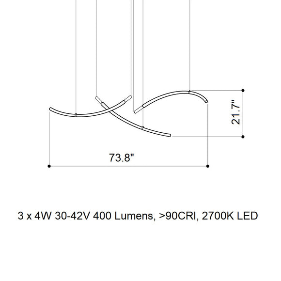 Flare 3-Light B/C LED Chandelier