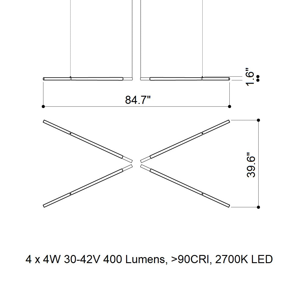 Flare 4-Light LED Chandelier