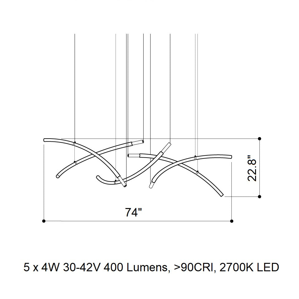 Flare 5-Light B/C LED Chandelier