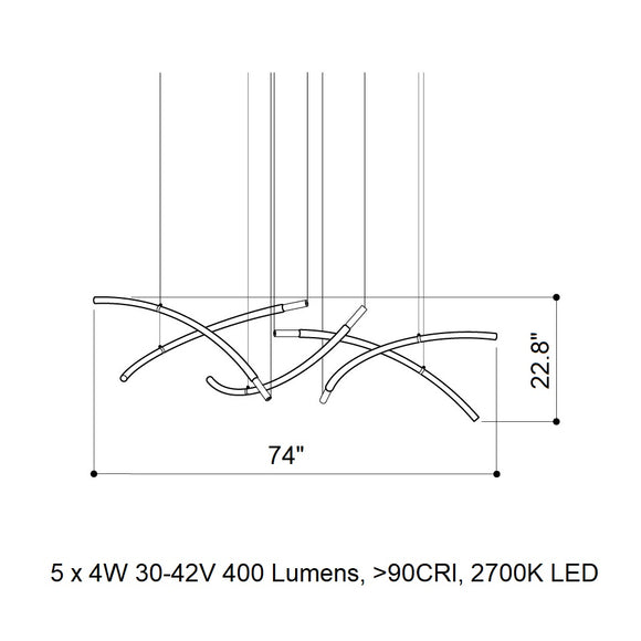 Flare 5-Light B/C LED Chandelier