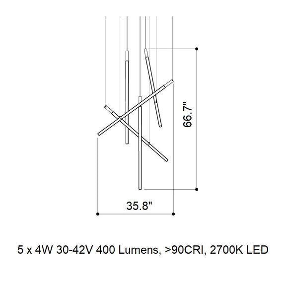 Flare 5-Light LED Chandelier