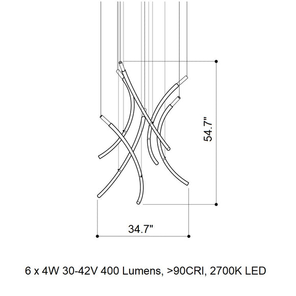 Flare 6-Light LED Chandelier