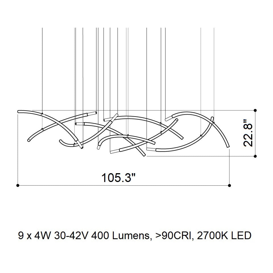 Flare 9-Light LED Chandelier