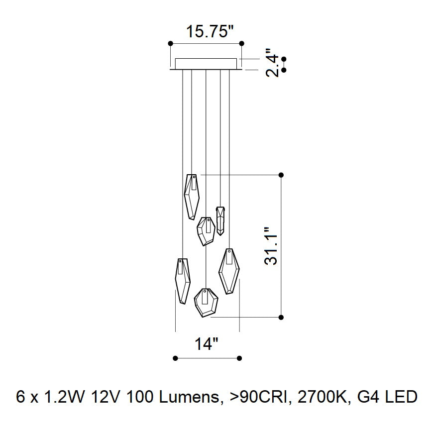 Fragments Round LED Chandelier
