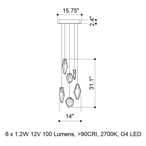 Fragments Round LED Chandelier