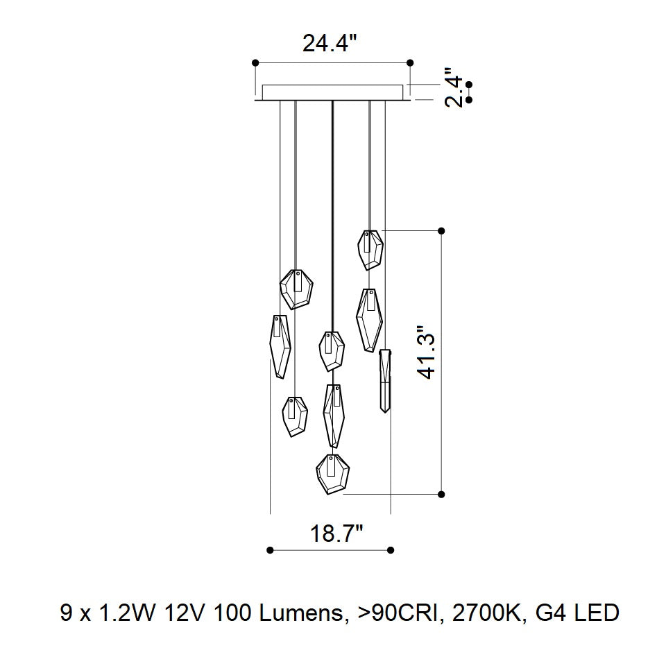 Fragments Round LED Chandelier