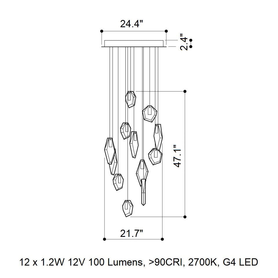Fragments Round LED Chandelier