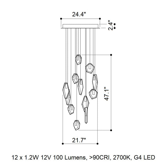 Fragments Round LED Chandelier