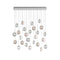 Lens Rectangle LED Chandelier  option White / Clear