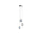 Lens Round LED Chandelier  option Blue Grey / Clear