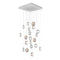 Lens Square LED Chandelier  option White / Clear