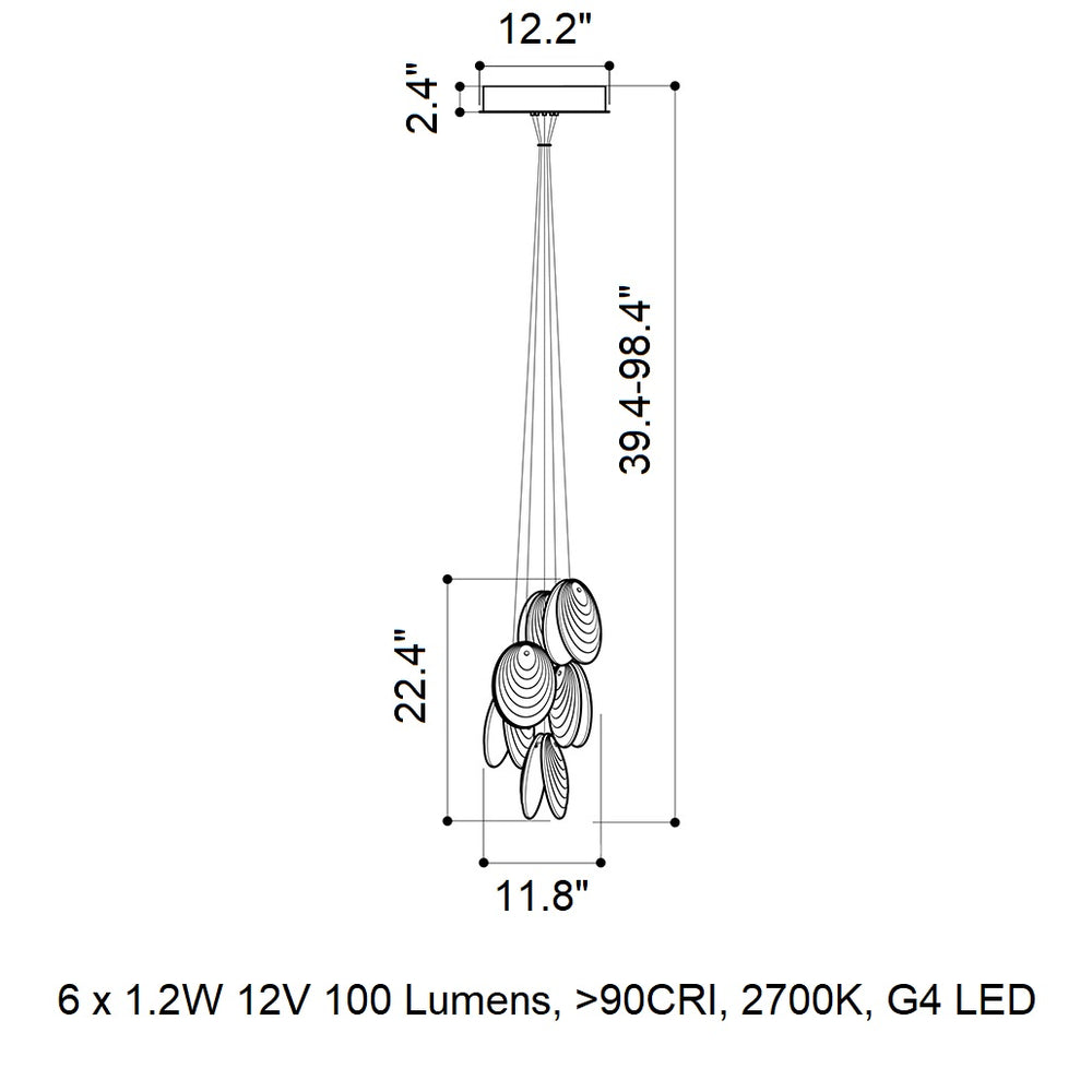 Mussels Cluster LED Chandelier