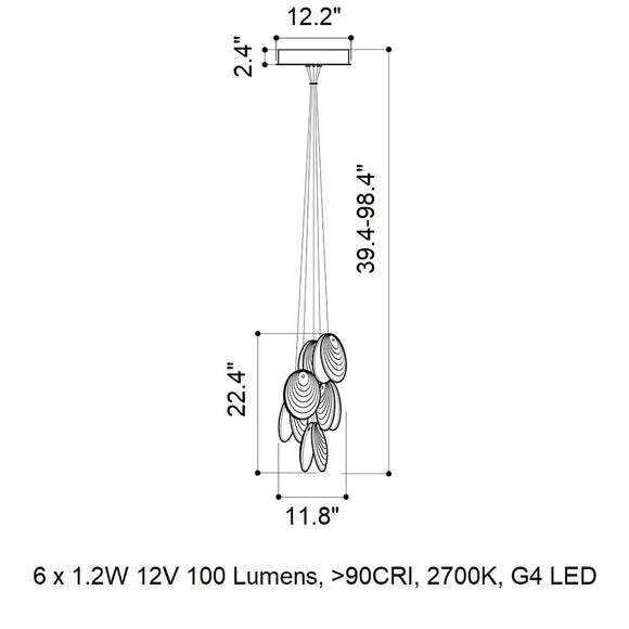 Mussels Cluster LED Chandelier