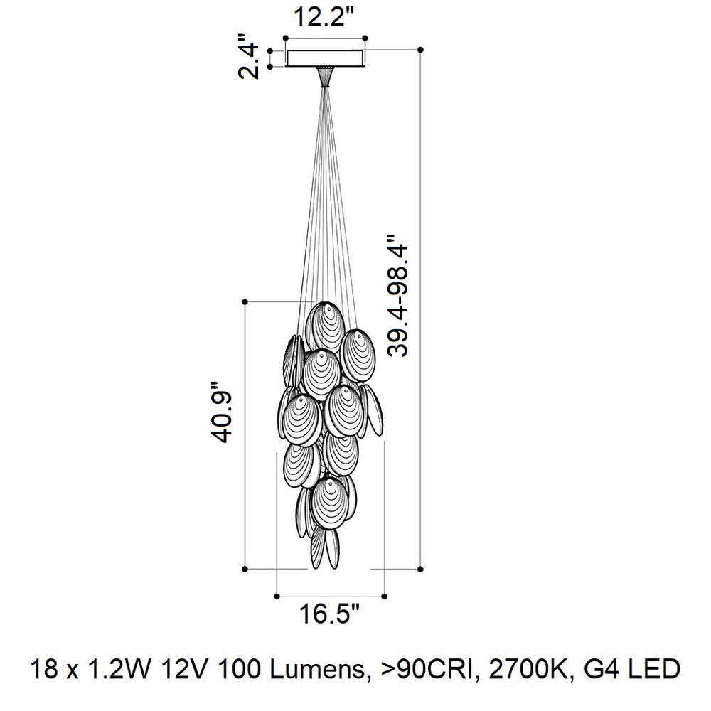 Mussels Cluster LED Chandelier
