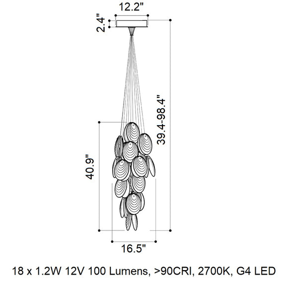 BOMMA Mussels Cluster LED Chandelier - 2Modern