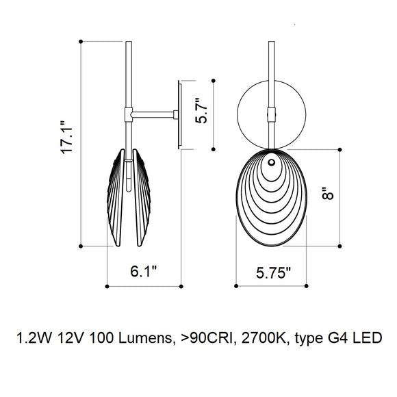 Mussels LED Wall Sconce