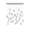 Mussels Rectangle LED Chandelier  option Clear / Alabaster