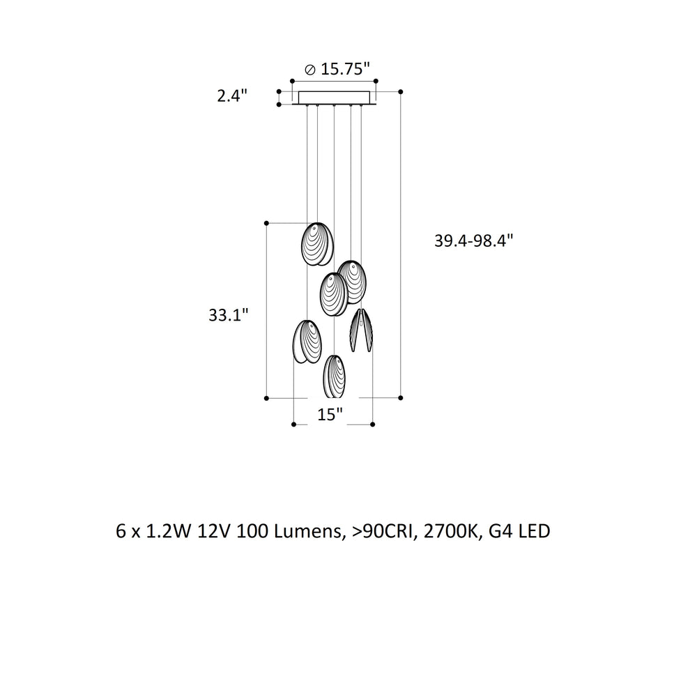 Mussels Round LED Chandelier