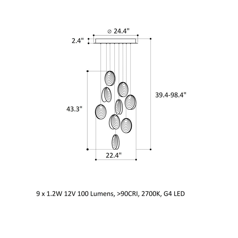 BOMMA Mussels Round LED Chandelier - 2Modern