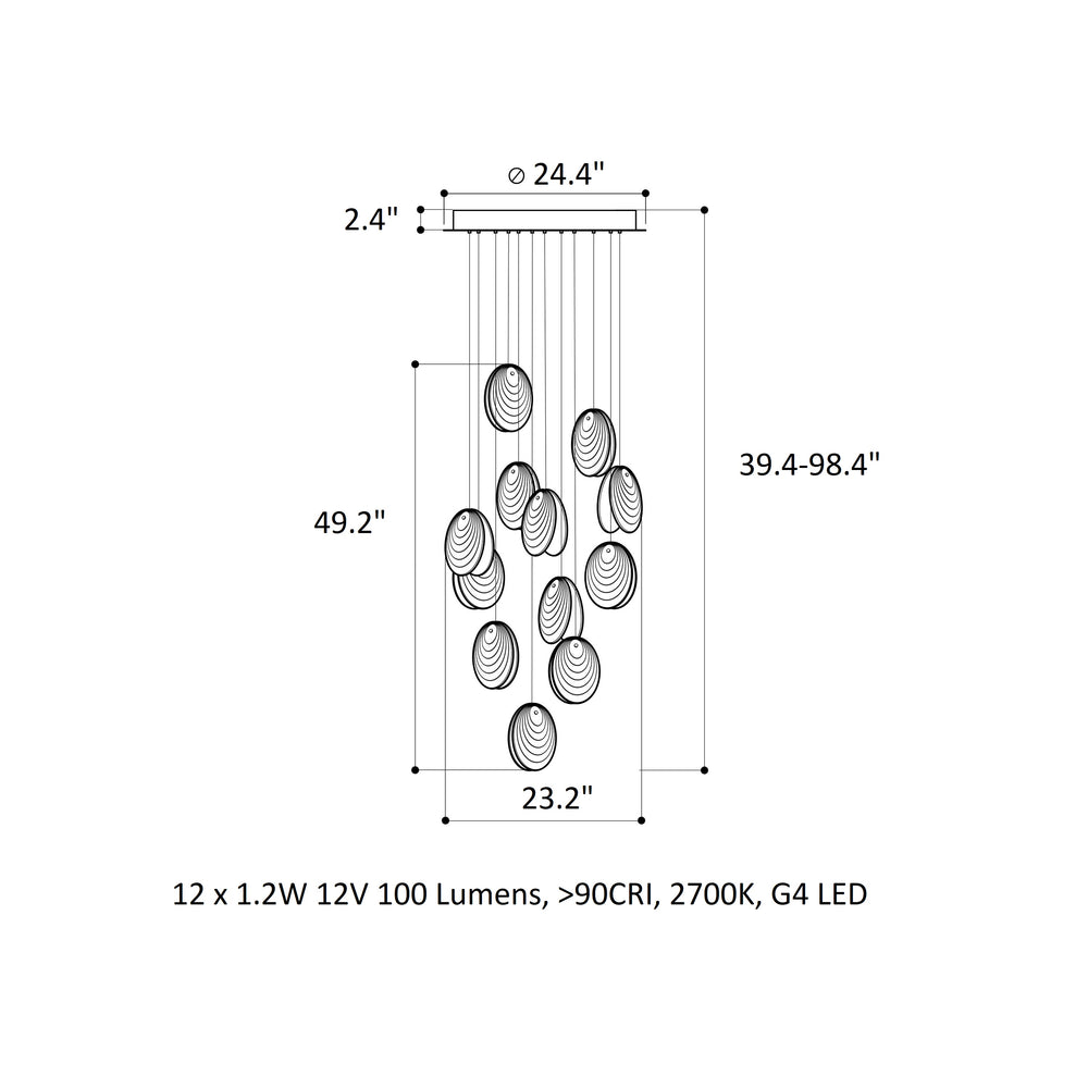 BOMMA Mussels Round LED Chandelier - 2Modern