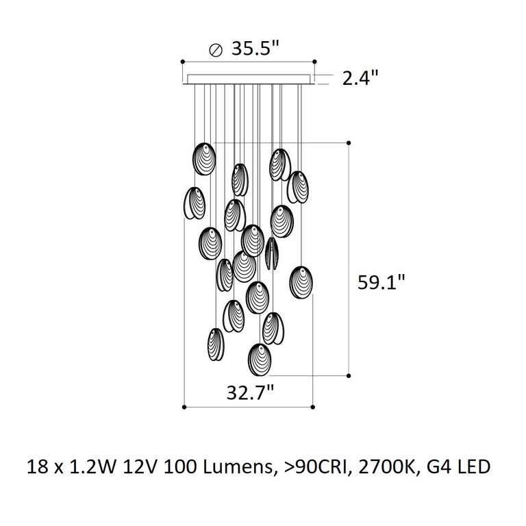 BOMMA Mussels Round LED Chandelier - 2Modern