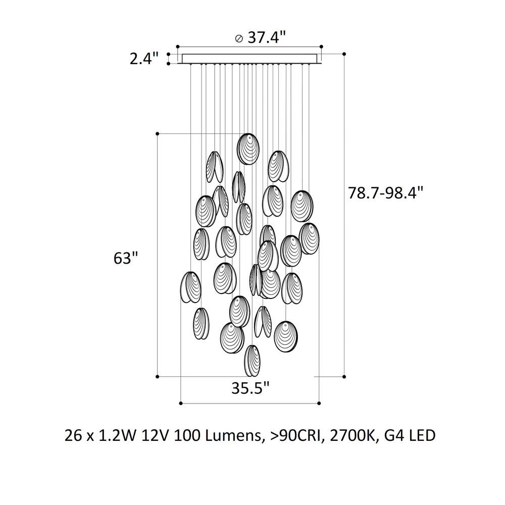 BOMMA Mussels Round LED Chandelier - 2Modern